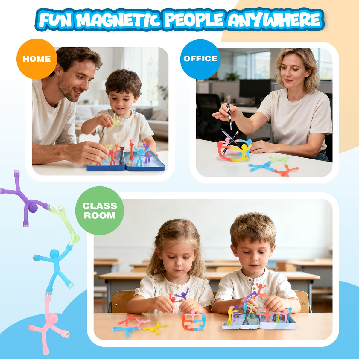 Dreamon 20Pcs Magnetic Travel Toys for Kids – Portable Fidget Playset in a Metal Tin
