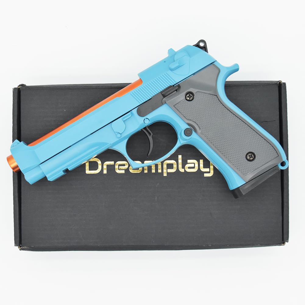 Dreamplay Shell Ejecting Toy Gun – Beretta 92 Pull-Back Action Educational Toy for Kids