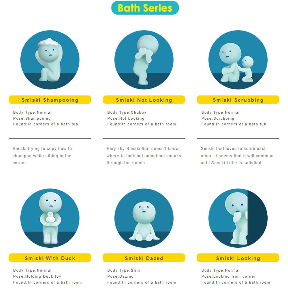Dreams Smiski Glow in the Dark Mini Figures – Living, Toilet & Bath Series | 3 Blind Boxes