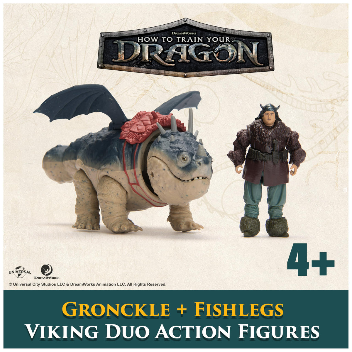 DreamWorks Dragons Gronckle & Fishlegs Action Figures – How To Train Your Dragon Playset for Kids 4+