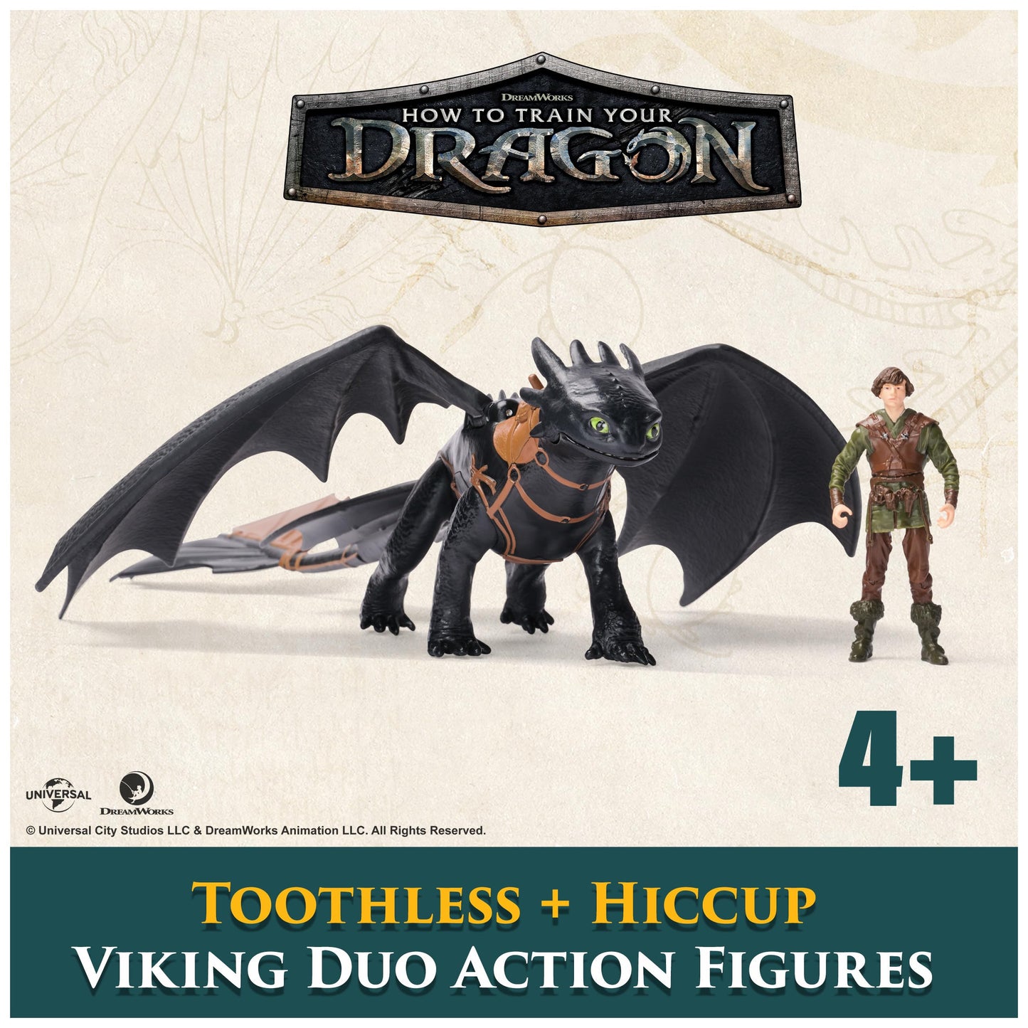 DreamWorks Dragons Toothless & Hiccup Action Figures – Viking Duo (Ages 4+)