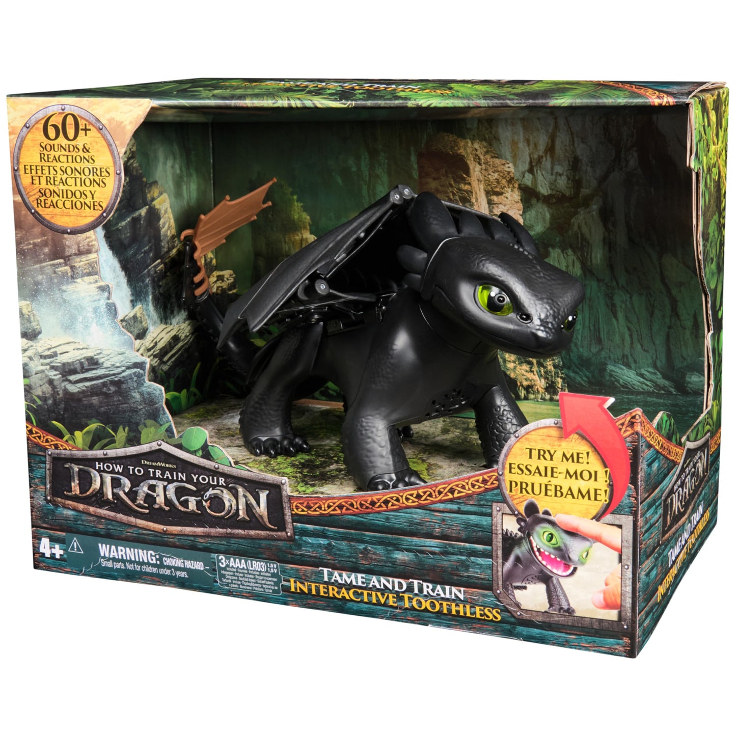 DreamWorks Dragons Toothless: Tame & Train Interactive Dragon Toy, 60+ Sounds, 20-Inch Wings, Ages 4+