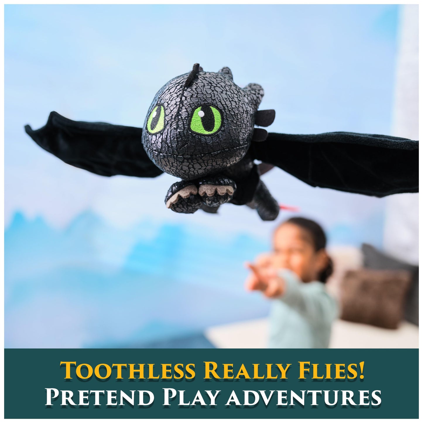 DreamWorks Dragons Toothless Plush — 12-Inch Hug & Flight Dragon Toy