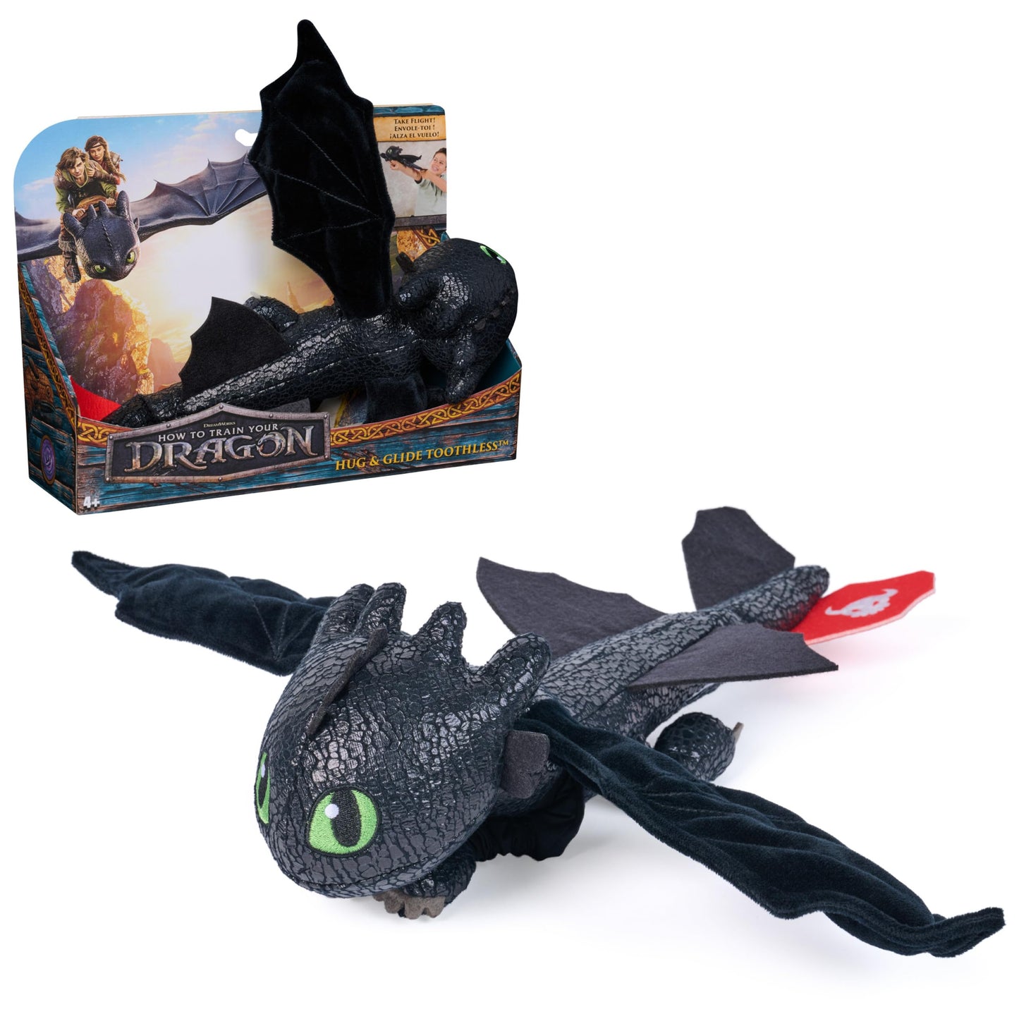 DreamWorks Dragons Toothless Plush — 12-Inch Hug & Flight Dragon Toy
