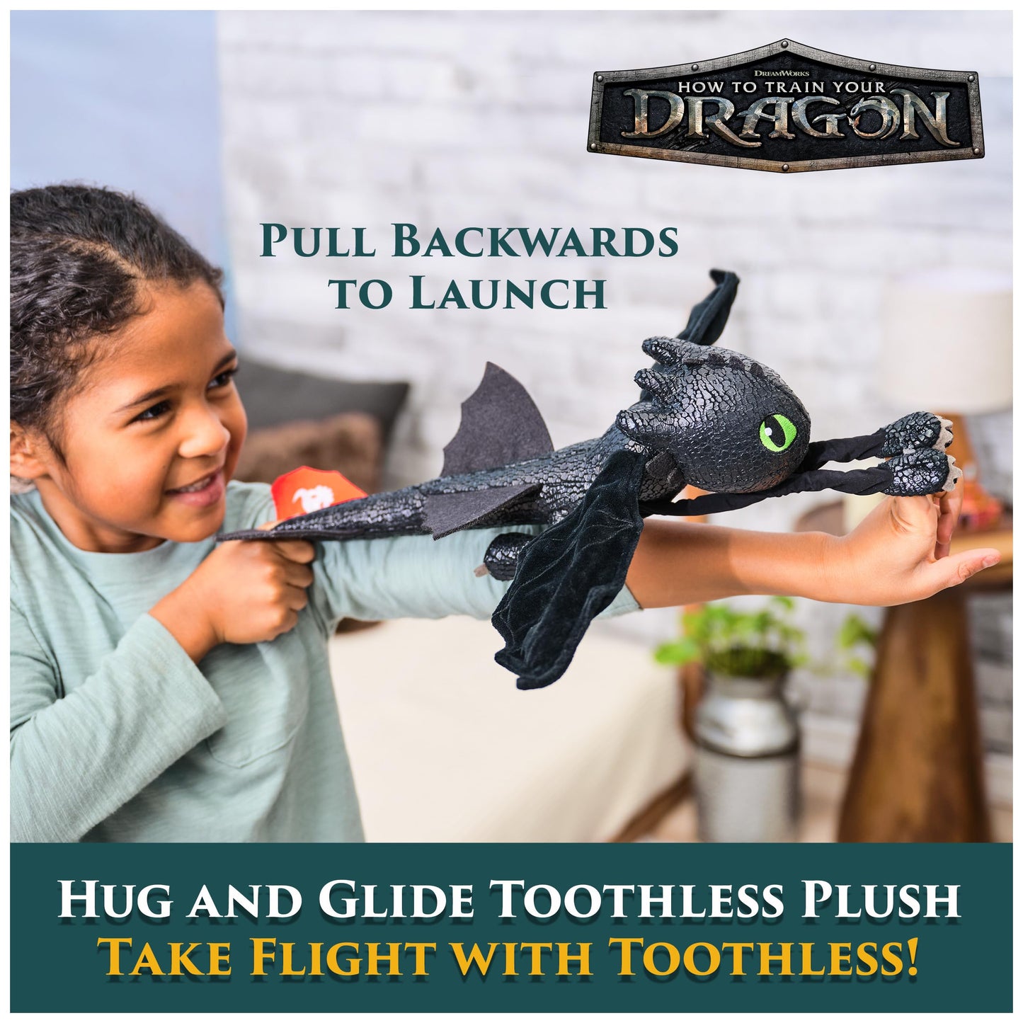 DreamWorks Dragons Toothless Plush — 12-Inch Hug & Flight Dragon Toy