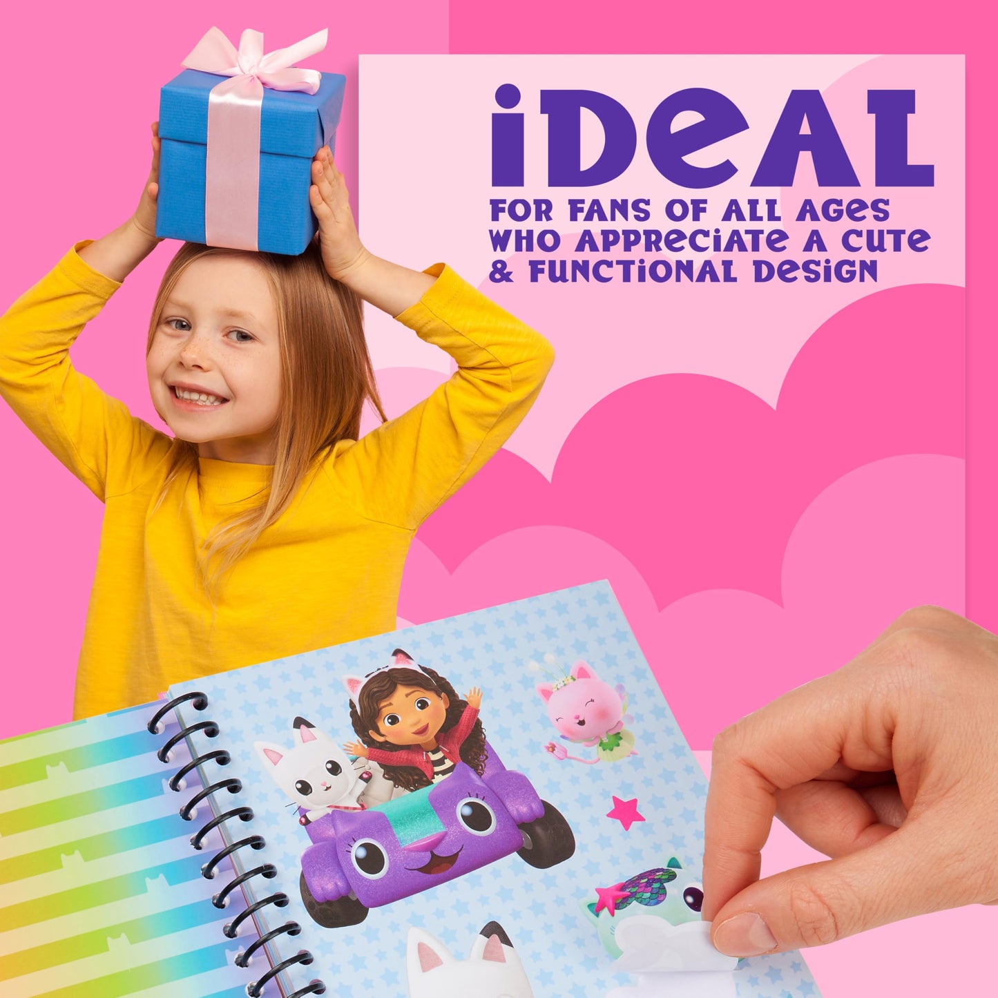 Gabby's Dollhouse Sticker Book — 500+ Stickers, 28 Sheets, Spiral Bound | DREAMWORKS GABBY'S DOLLHOUSE