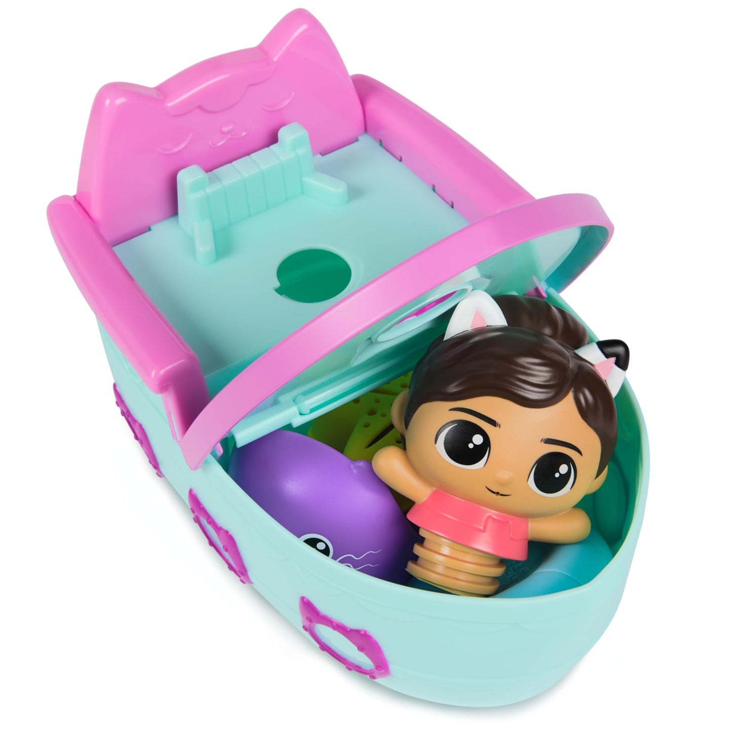DreamWorks Gabby's Dollhouse Gabby & SS Mercat Bath Set – Floating Squirter & Cruise Ship Toy (Ages 3+)