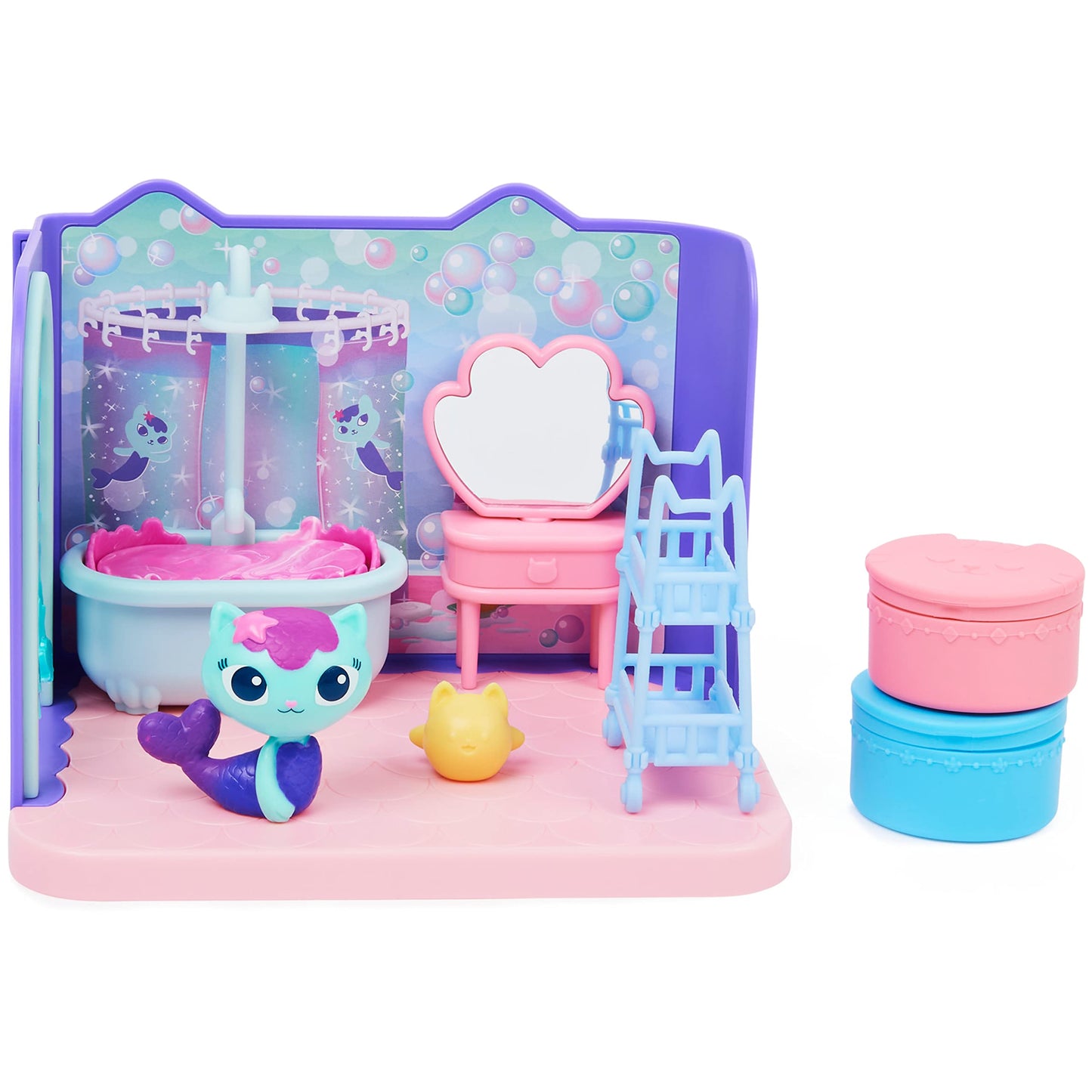 Gabby’s Dollhouse Primp & Pamper Bathroom with MerCat – 3 Accessories & 2 Deliveries