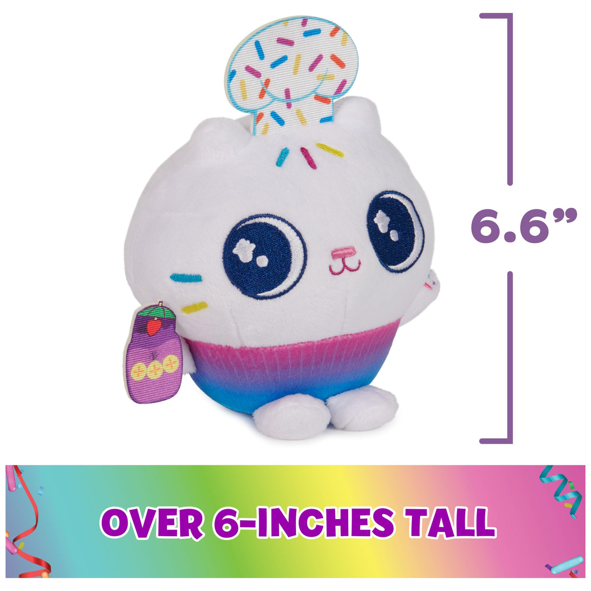 DreamWorks Gabby's Dollhouse Cakey Cat Plush – 6-Inch Celebration Toy (Ages 3+)
