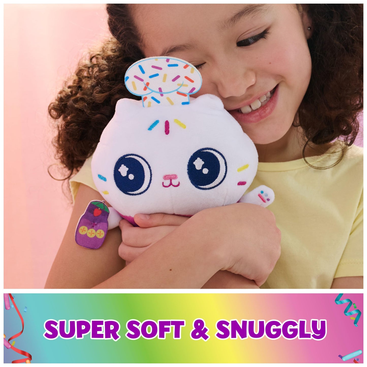 DreamWorks Gabby's Dollhouse Cakey Cat Plush – 6-Inch Celebration Toy (Ages 3+)