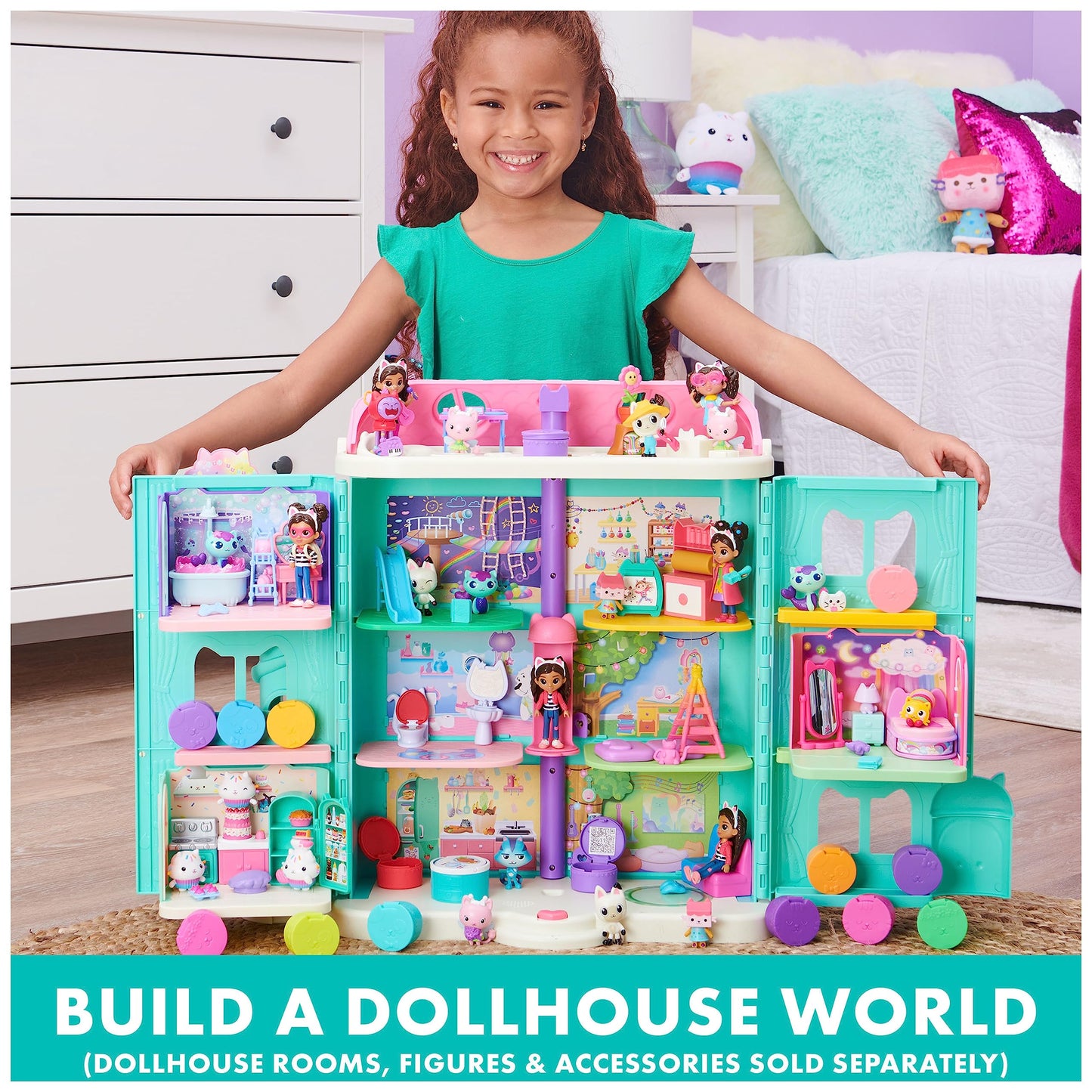 Gabby’s Dollhouse Dance Party Figure Set – 7 Figures, Dollhouse Delivery & Surprise Accessory | DreamWorks Gabby’s Dollhouse