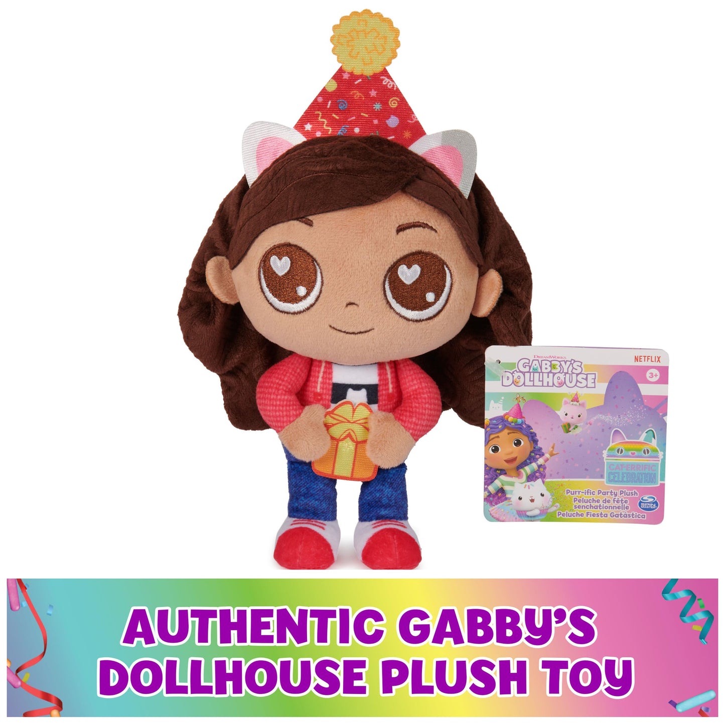DreamWorks Gabby’s Dollhouse Celebration Series 9-Inch Gabby Girl Plush – Soft Toy for Kids 3+