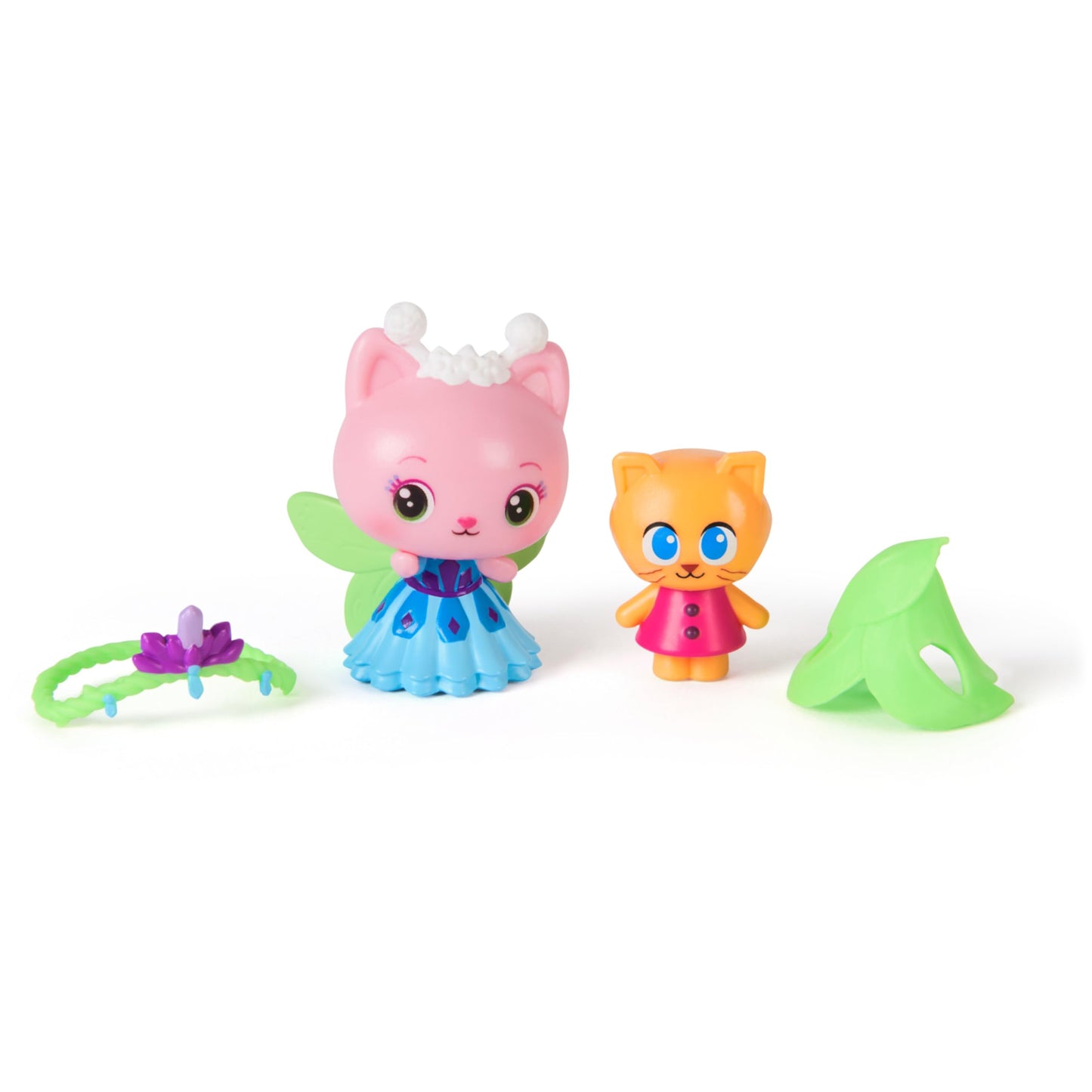 DREAMWORKS GABBY'S DOLLHOUSE: Queen Kitty Fairy & Kitten Gnome Figure Set with 2 Accessories for Ages 3+