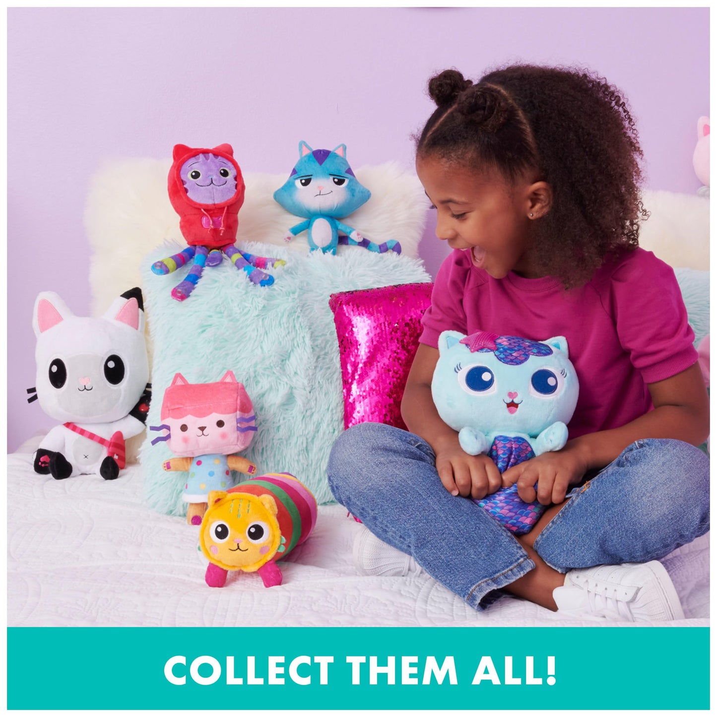 DreamWorks Gabby’s Dollhouse MerCat Plush — 14-Inch Interactive Toy with Light-Up Starfish