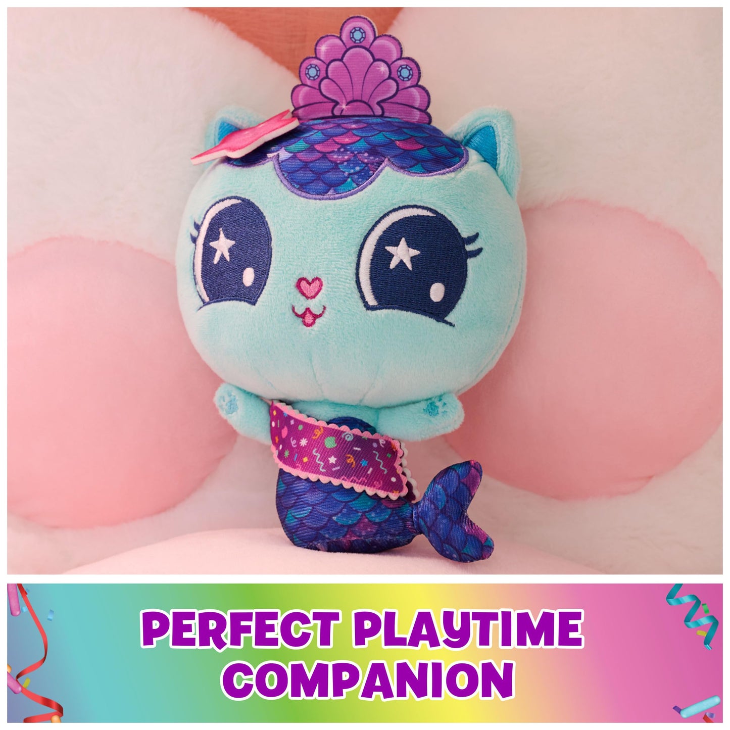DreamWorks Gabby’s Dollhouse MerCat Celebration Plush – 8-Inch Tall Toy