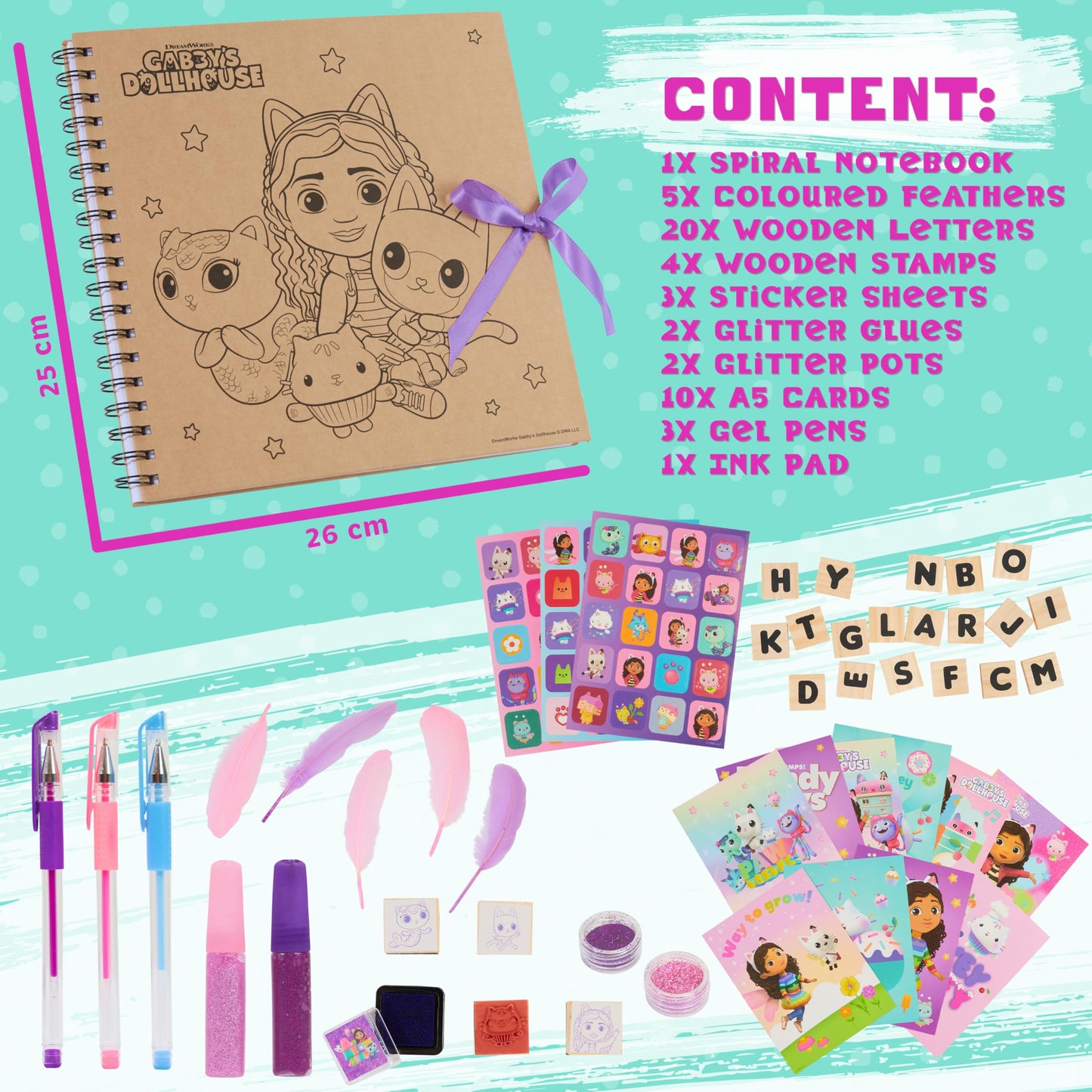 Gabby’s Dollhouse Scrapbook Kit for Kids | Creative Art Set by DREAMWORKS