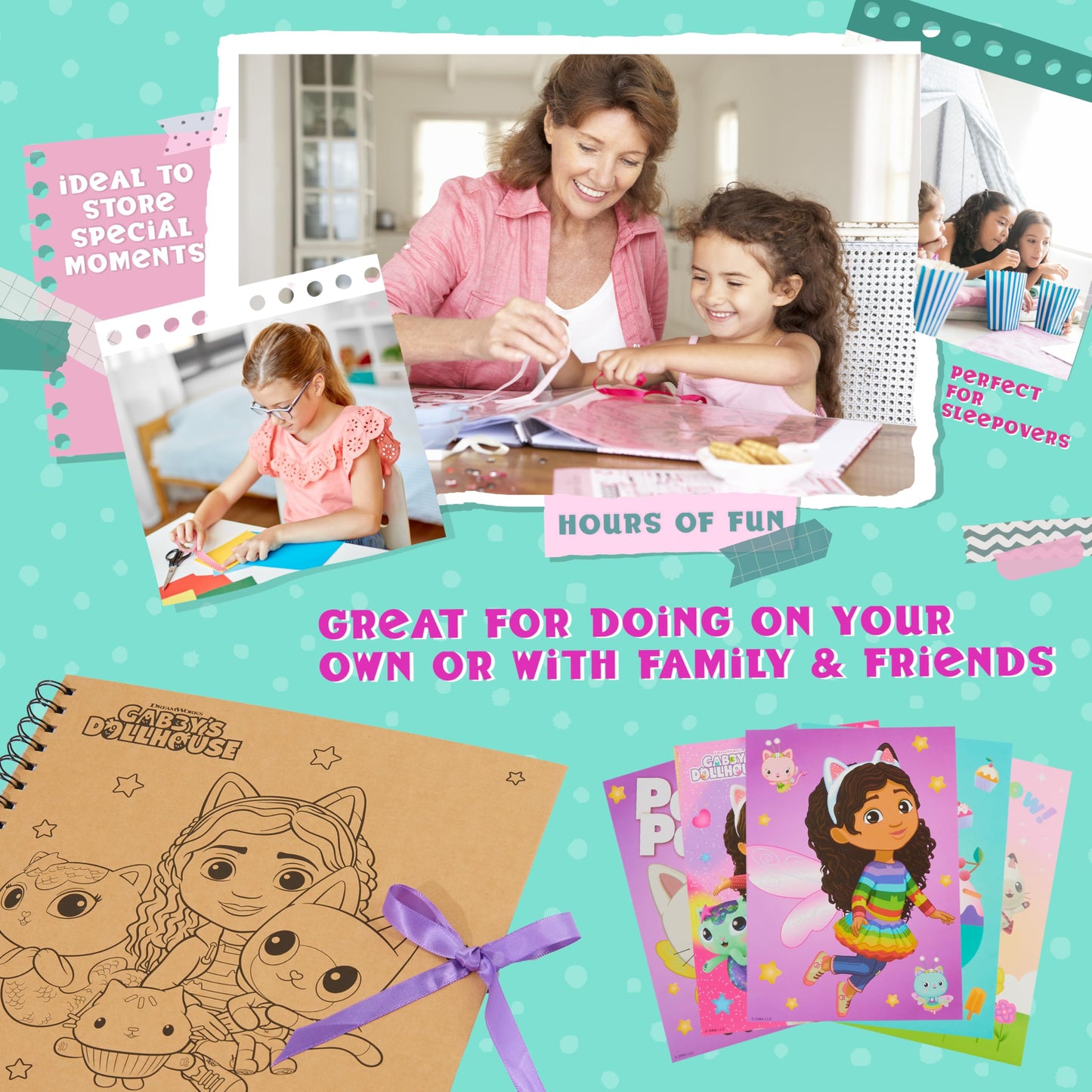Gabby’s Dollhouse Scrapbook Kit for Kids | Creative Art Set by DREAMWORKS