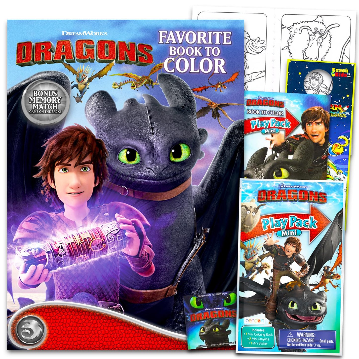DreamWorks How to Train Your Dragon Coloring & Activity Book Bundle for Kids