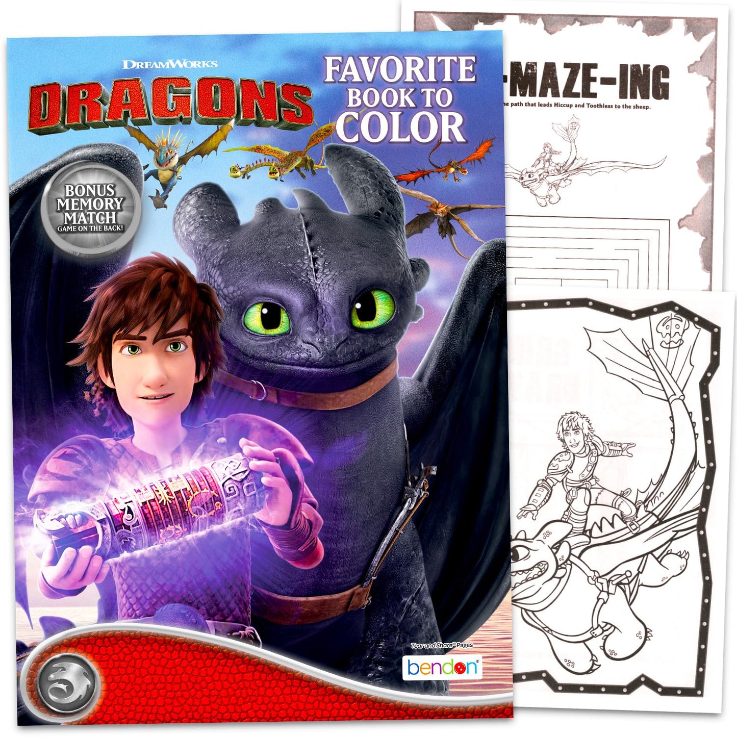 DreamWorks How to Train Your Dragon Coloring & Activity Book Bundle for Kids