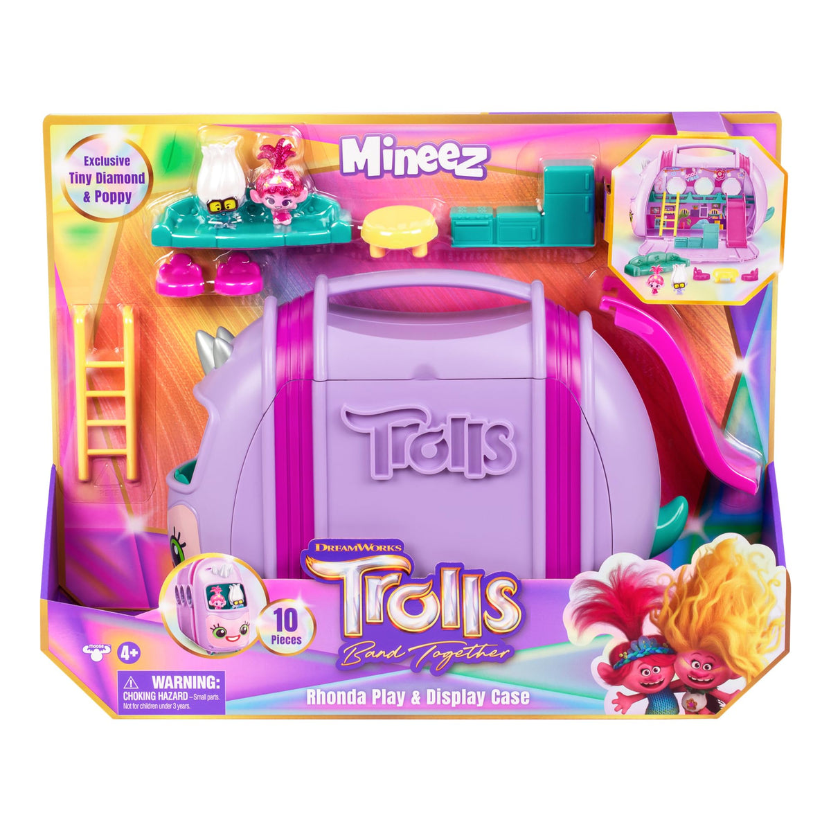 DREAMWORKS TROLLS Band Together Rhonda Play & Display Case | 10 pc Mineez – Amazon Exclusive