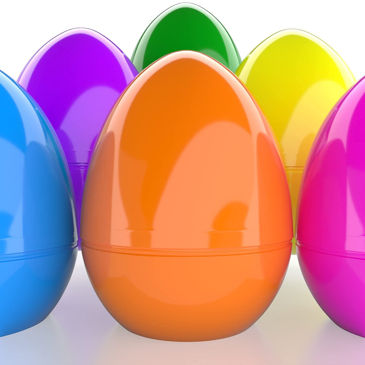 The Dreidel Company 6-Inch Jumbo Fillable Easter Eggs (6-Pack) – Colorful Upright Plastic Eggs