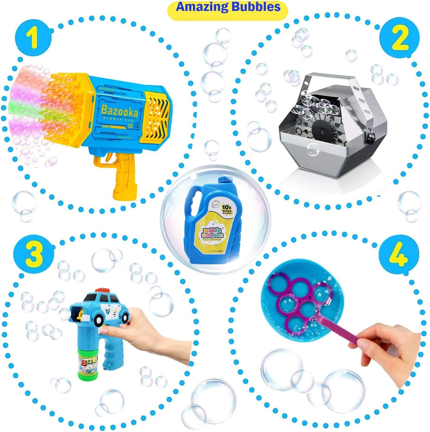 Dreidel Company Bubble Solution Refill – 32oz Non-Toxic Bubble Liquid for Bubble Machines, Guns, Wands & Lawn Mower Toys (2-Pack)