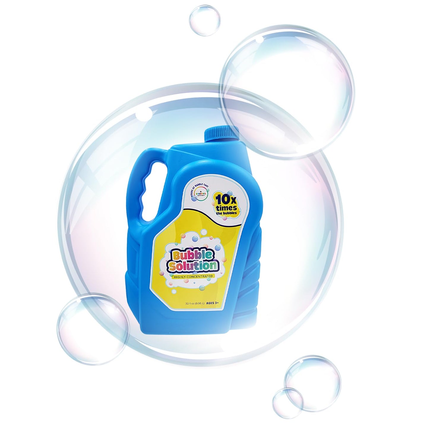 Dreidel Company Bubble Solution Refill – 32oz Non-Toxic Bubble Liquid for Bubble Machines, Guns, Wands & Lawn Mower Toys (2-Pack)