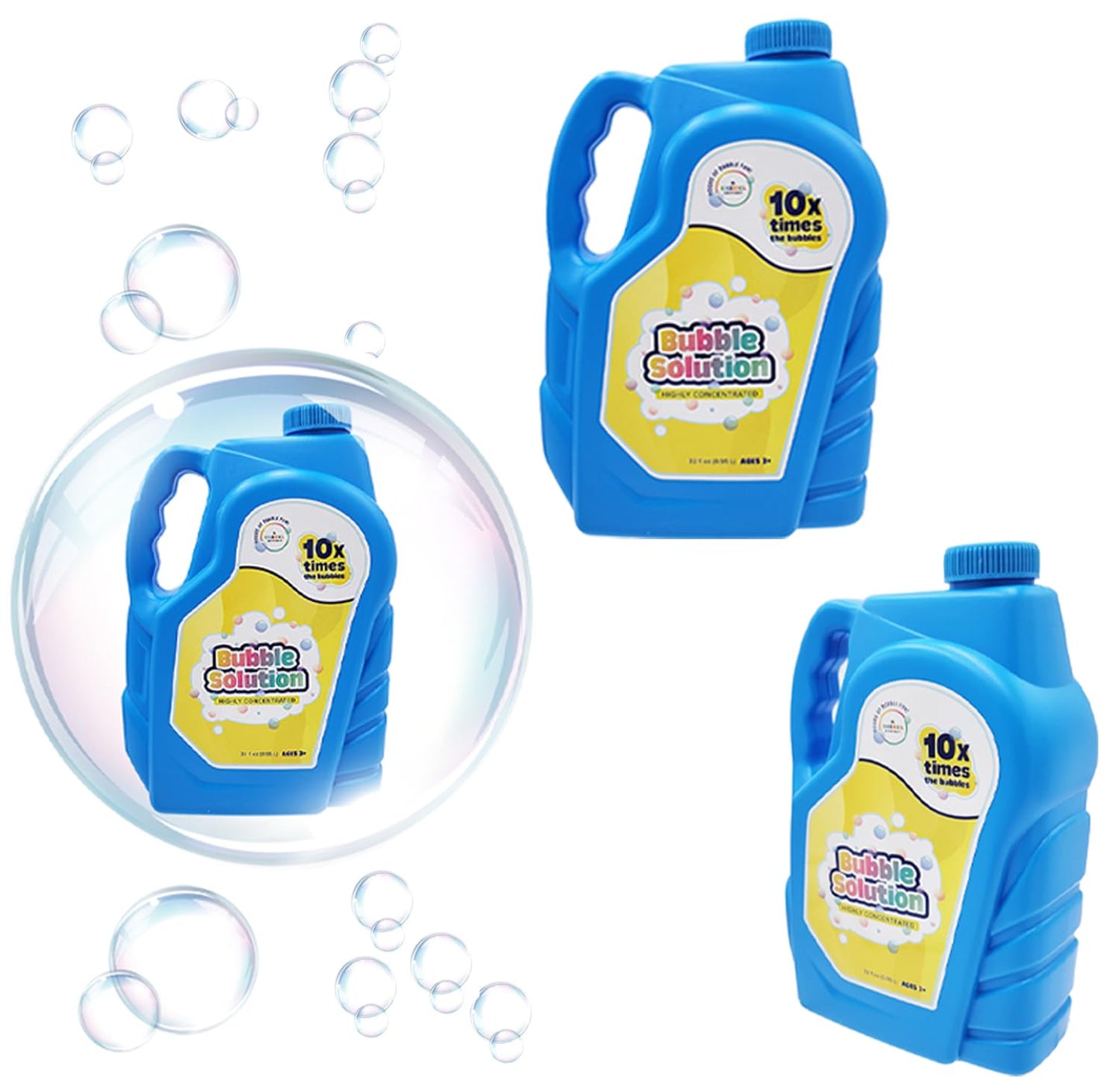 Dreidel Company Bubble Solution Refill – 32oz Non-Toxic Bubble Liquid for Bubble Machines, Guns, Wands & Lawn Mower Toys (2-Pack)