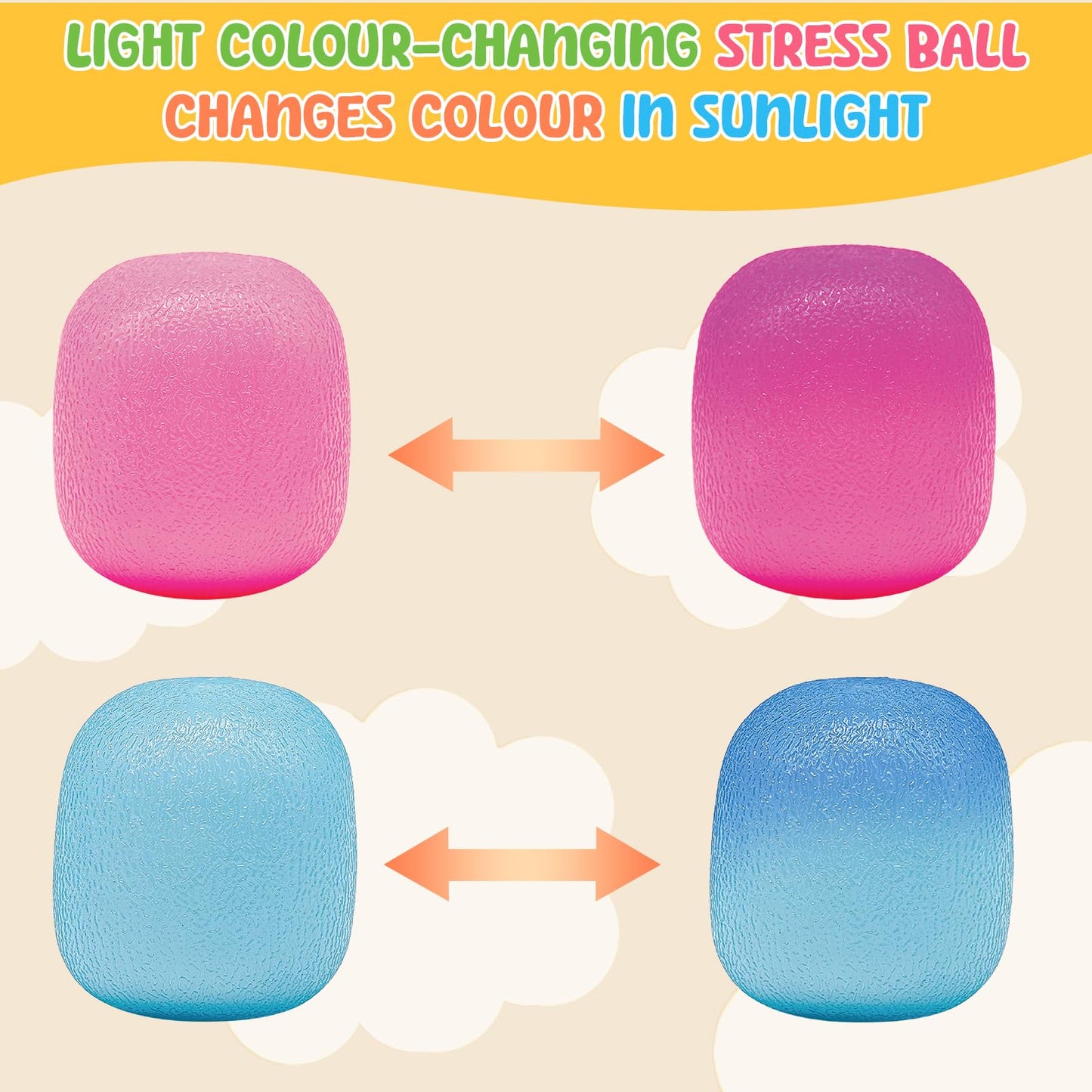 Drephere Fidget Toys – Color-Changing Ice Cube Stress Balls (Dough Blue) for Focus, Calm, and Portable Play