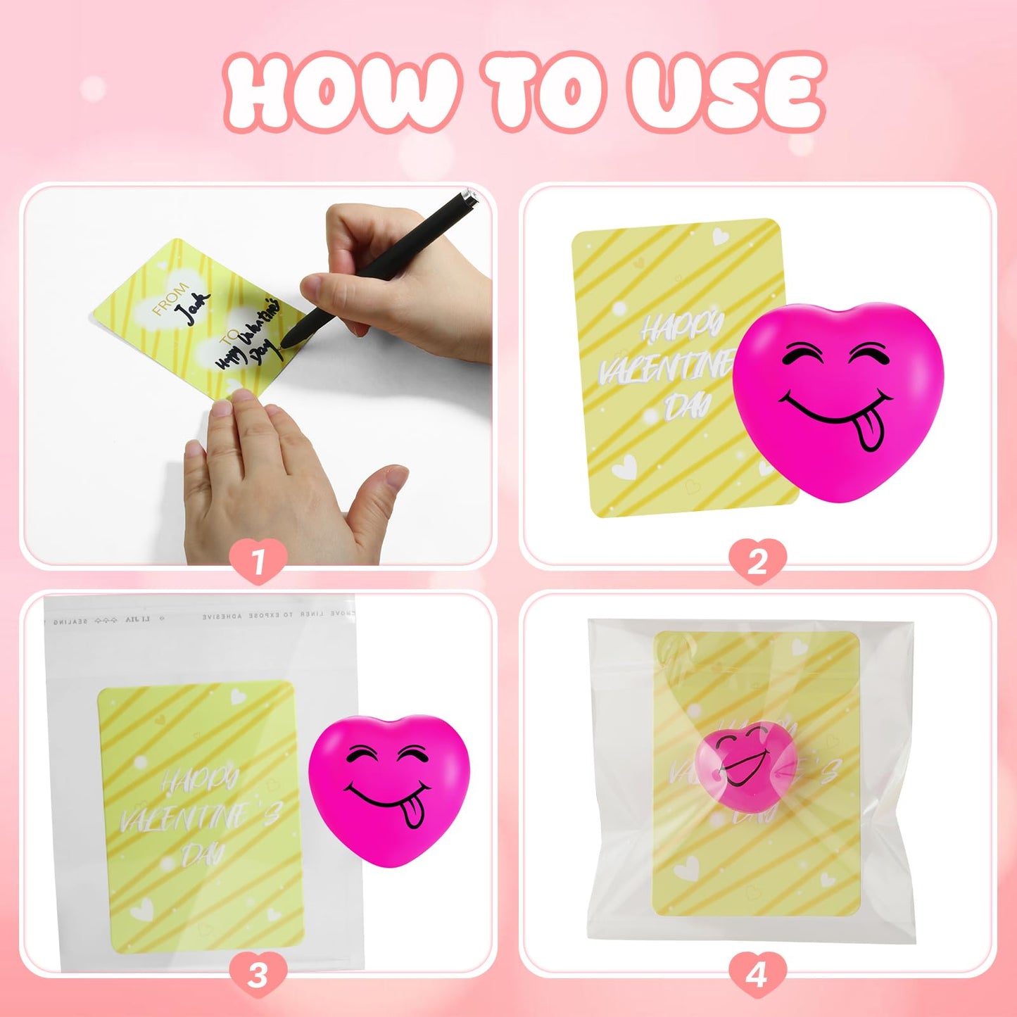 Drephere 28-Pack Valentines Day Gifts Kit – Smile Stress Balls, Cards & Bags for Classrooms