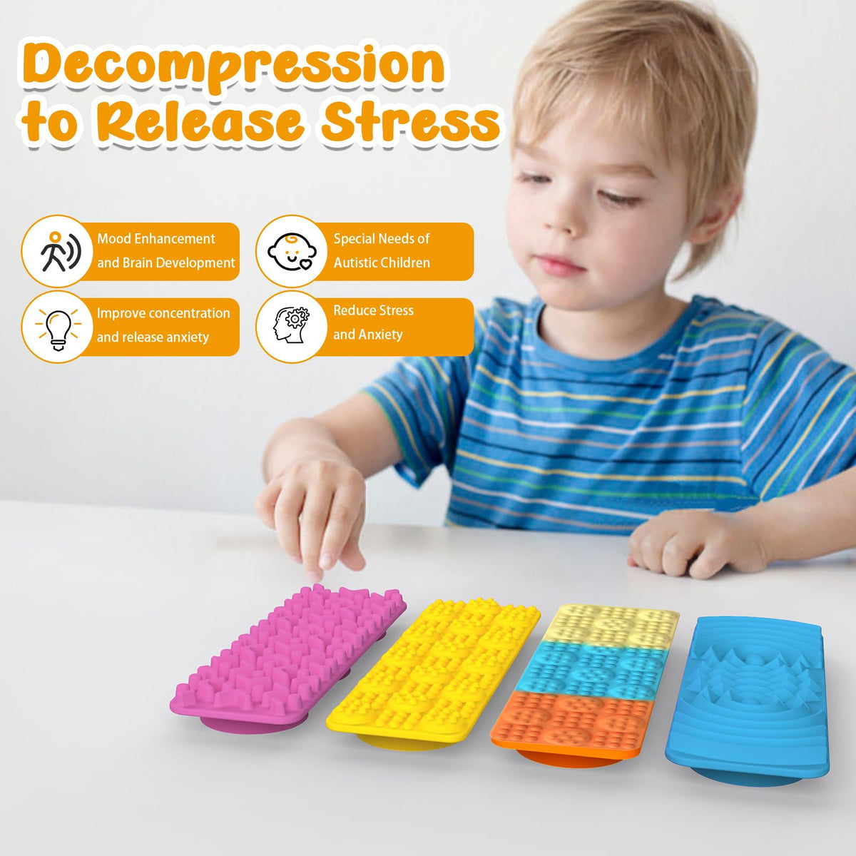 Drephere Fidget Strips – 16-Pack Textured Suction Toys for Autism Calming & Classroom Focus