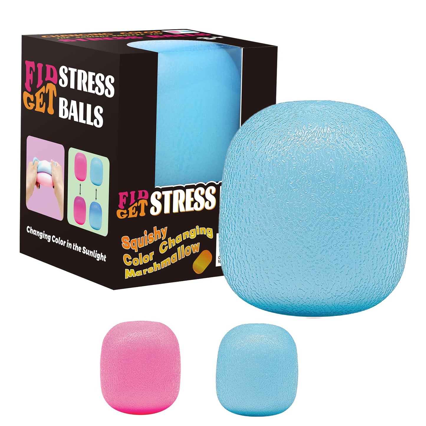Drephere Fidget Toys – Color-Changing Ice Cube Stress Balls (Dough Blue) for Focus, Calm, and Portable Play