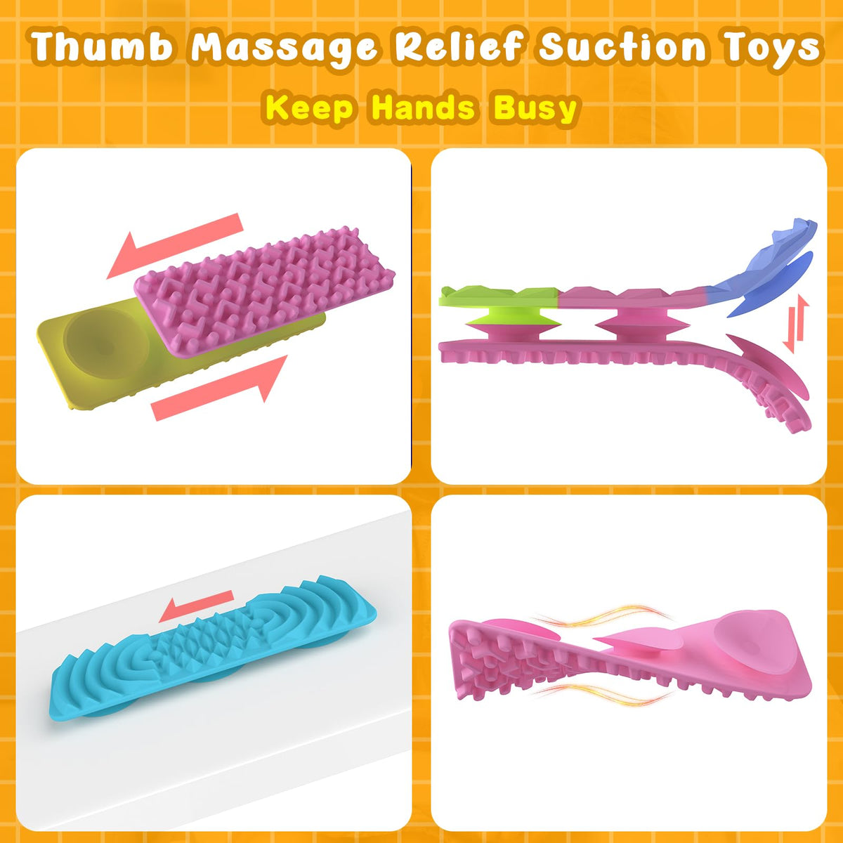 Drephere Fidget Strips – 16-Pack Textured Suction Toys for Autism Calming & Classroom Focus