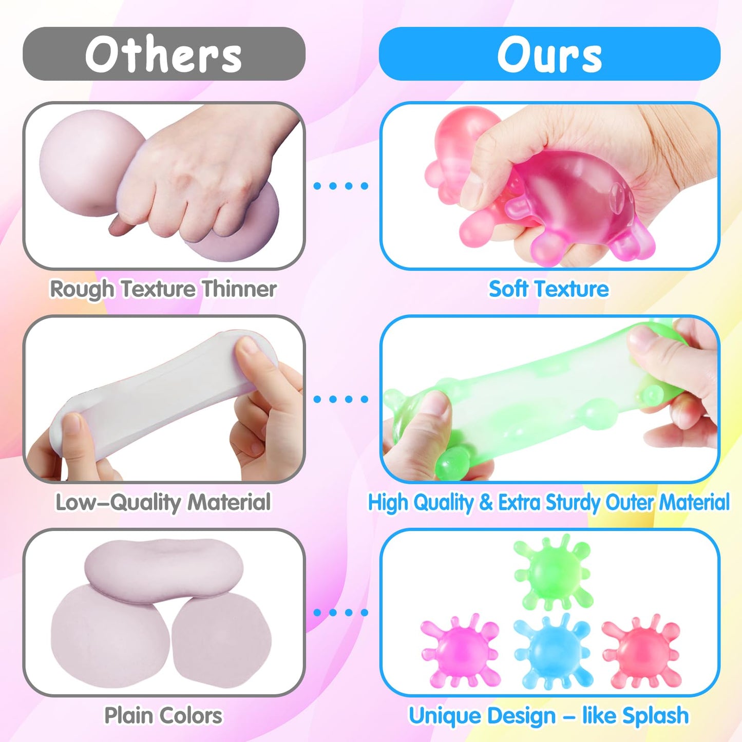 Drephere Fidget Stress Balls & Squishy Toys – Sensory Splat Toys for Kids & Adults