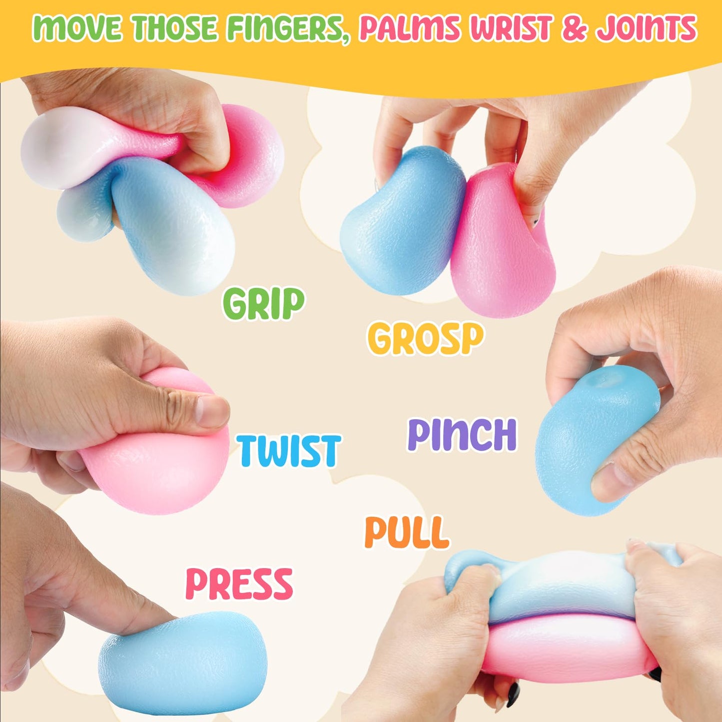 Drephere Fidget Toys – Color-Changing Ice Cube Stress Balls (Dough Blue) for Focus, Calm, and Portable Play