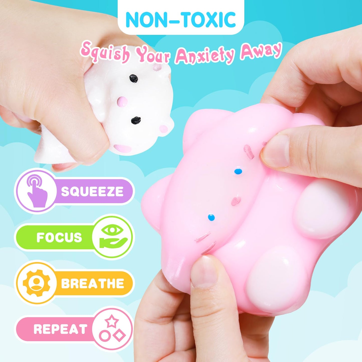 Drephere Taba Squishy 20Pack - 20 Styles Fidget Toys Kit for Kids