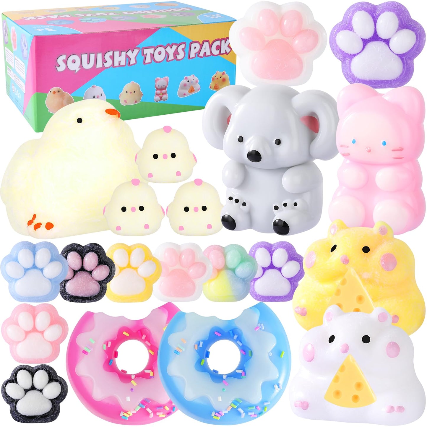 Drephere Taba Squishy 20Pack - 20 Styles Fidget Toys Kit for Kids
