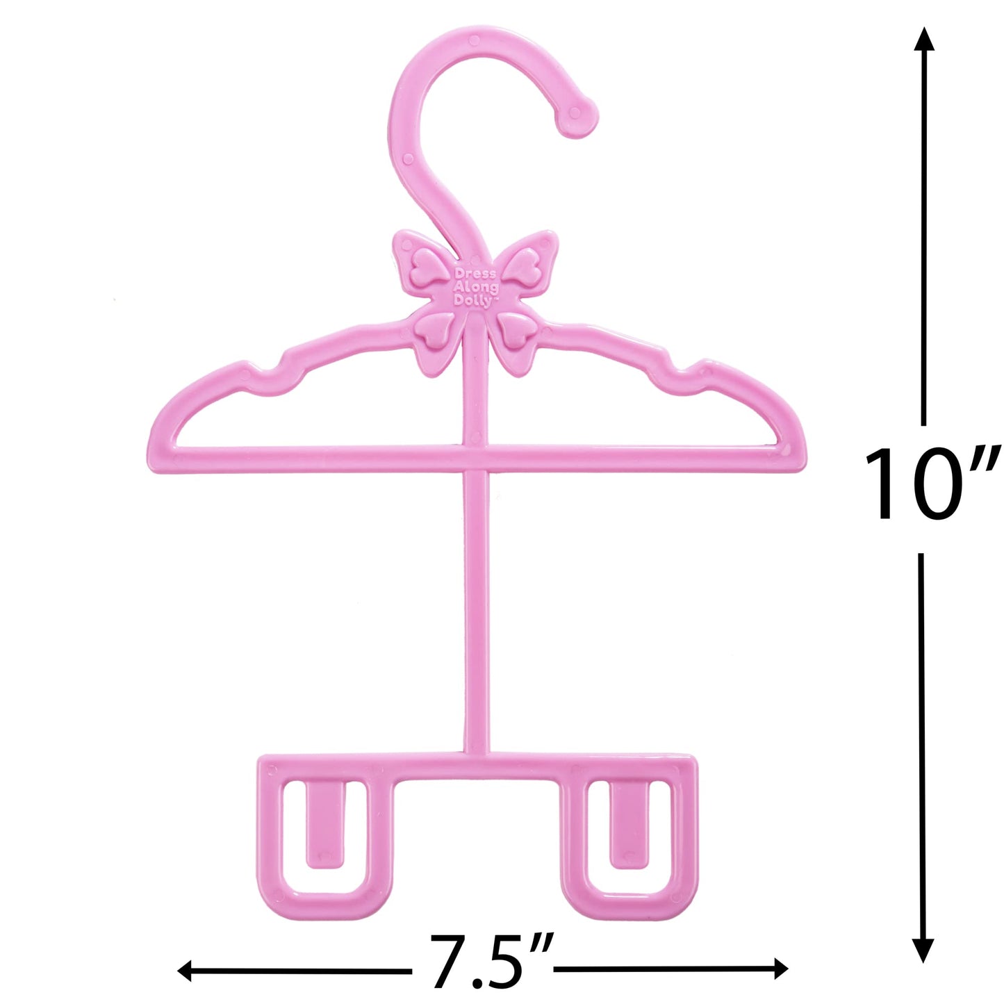 Dress Along Dolly Pink Full-Outfit Hanger 24pk for 18-inch Dolls | Organize Tops & Bottoms