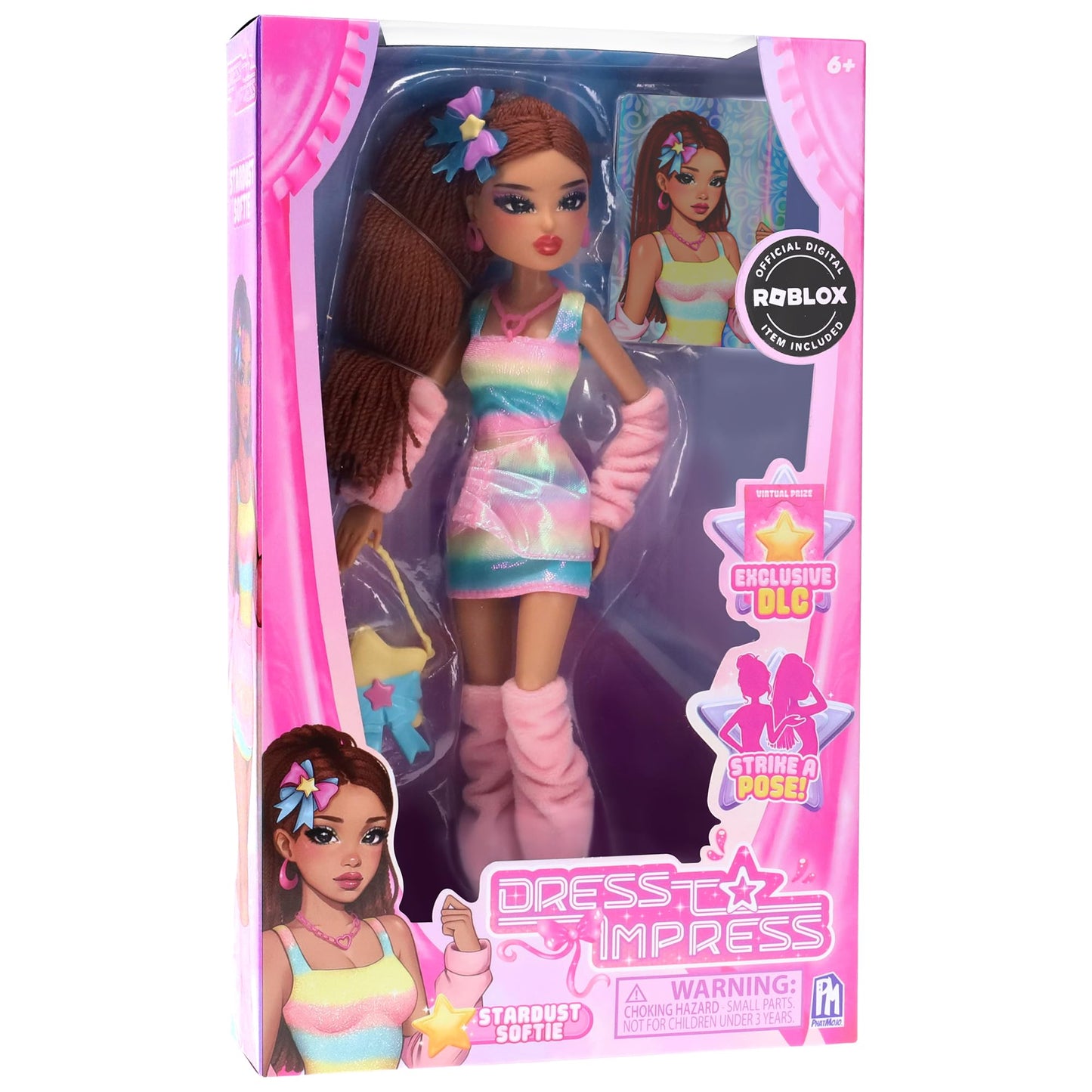 Dress To Impress Stardust Softie Fashion Doll – Sparkling Starry Outfit, Posing Articulation, Roblox DLC