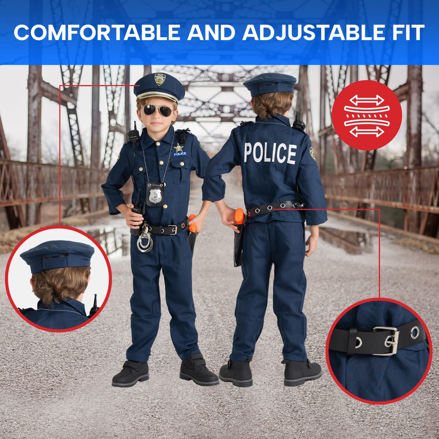 Deluxe Police Costume Set - Small 4-6 | Dress Up America