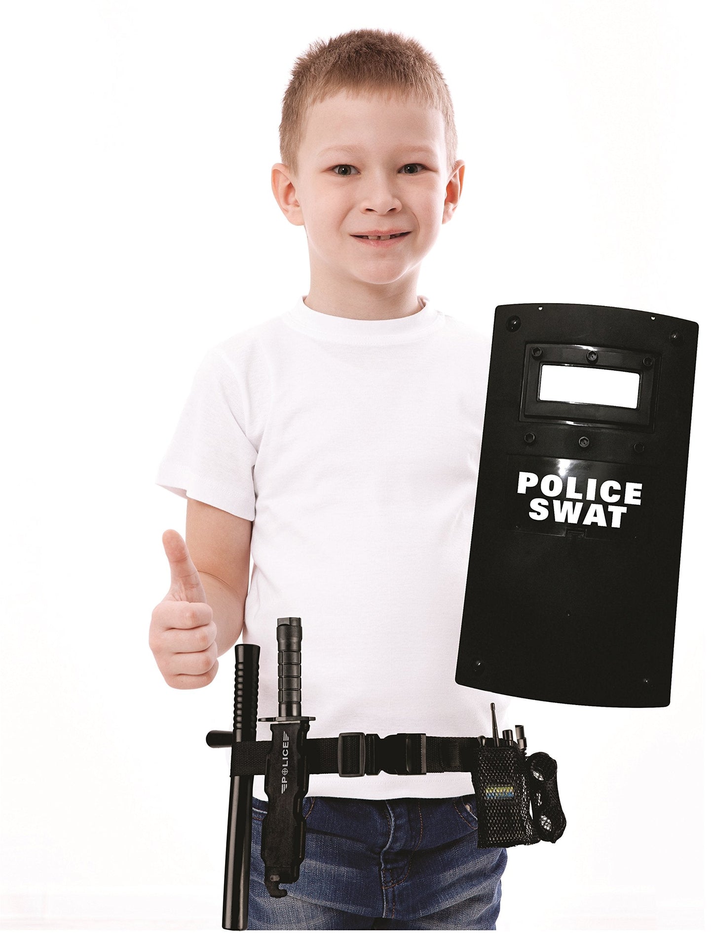 Dress Up America Police Officer SWAT Role Play Set for Kids – Realistic 10-Piece Police Toy Kit