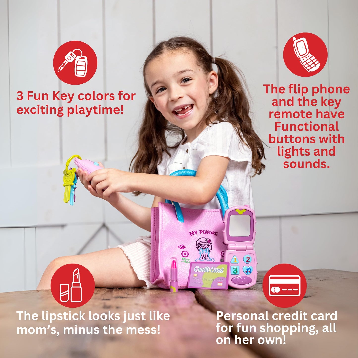 Dress Up America Toddler Purse – Pretend Play Set for Girls Aged 1–3