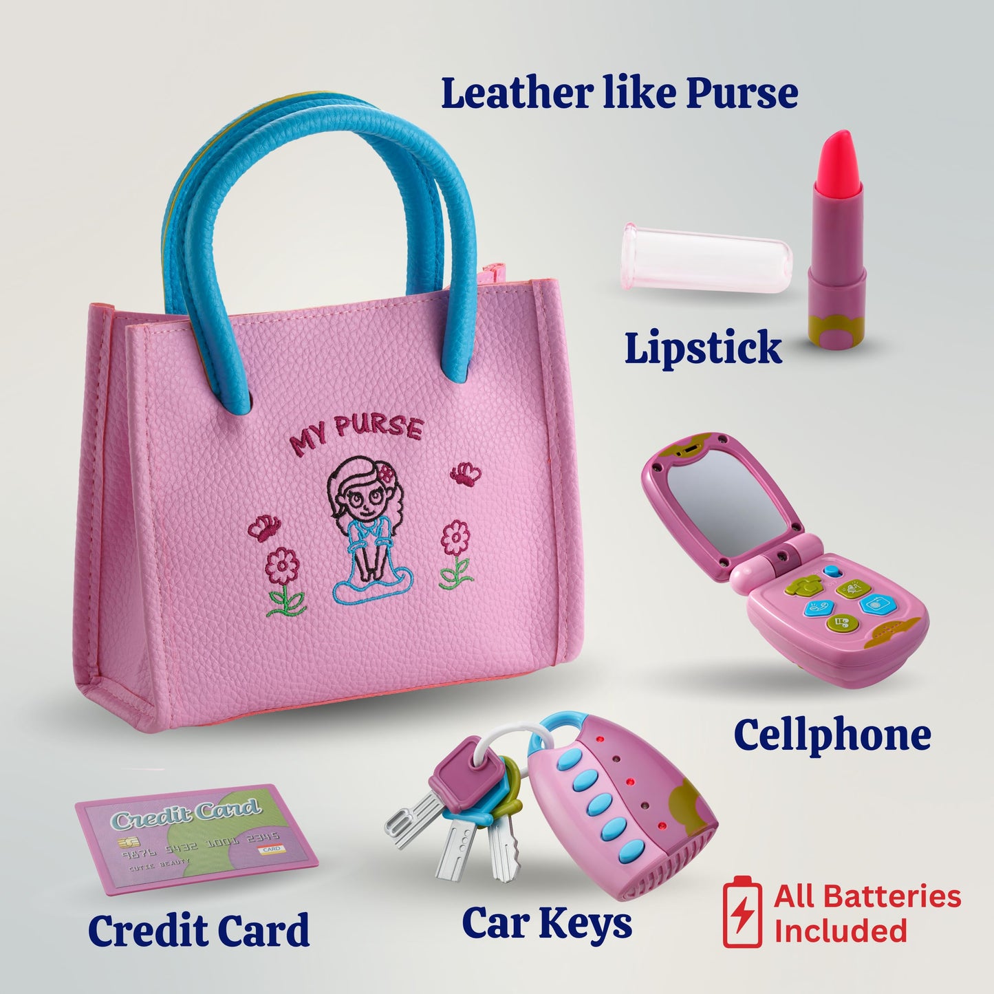 Dress Up America Toddler Purse – Pretend Play Set for Girls Aged 1–3