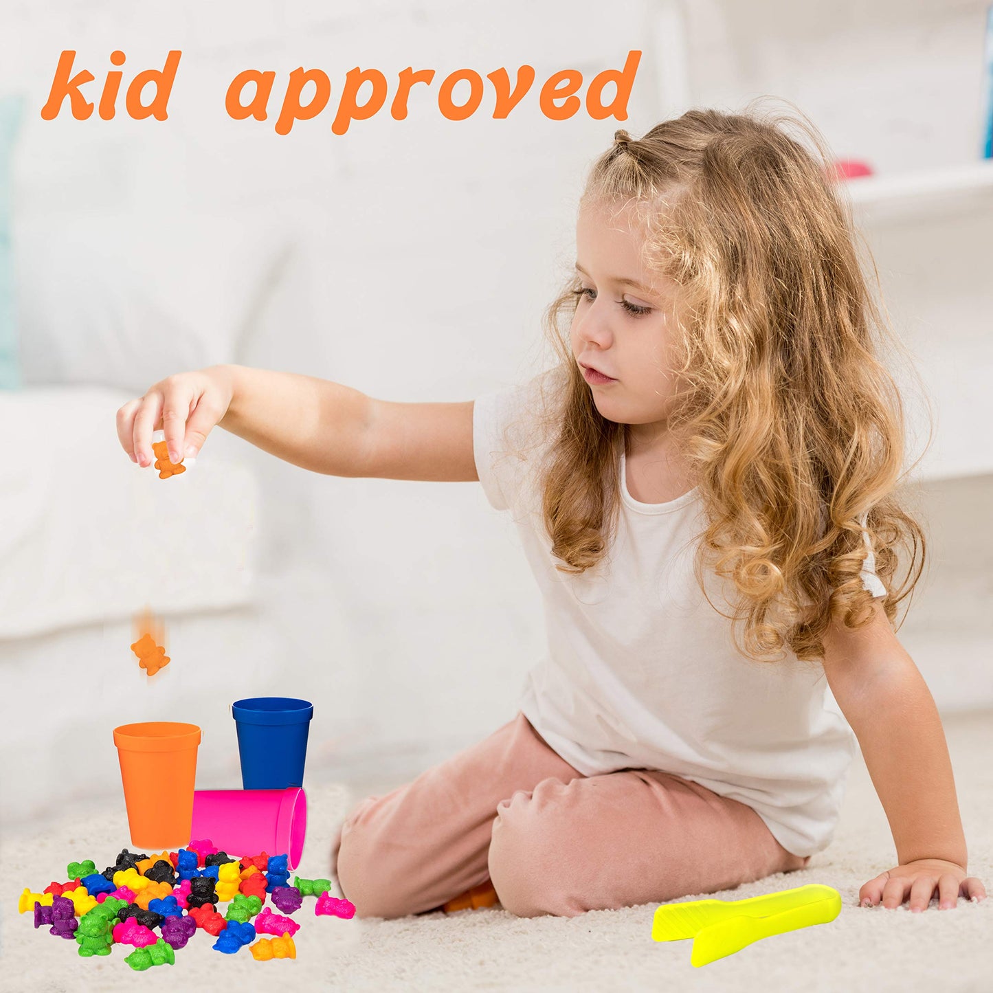 Driddle Colorful Counting Bears with Matching Cups – 80 Bear Montessori Math Toy