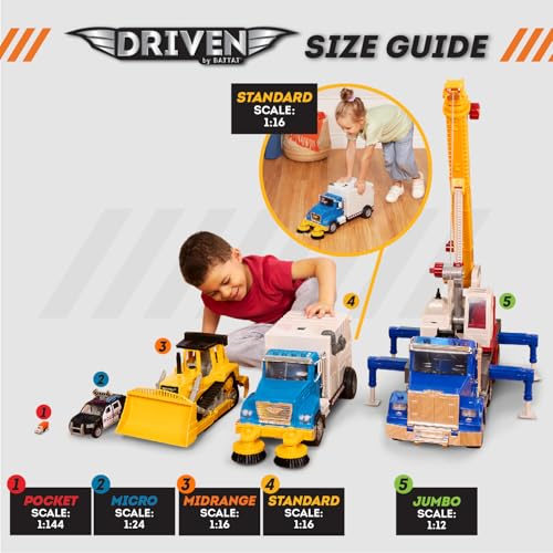 Driven by Battat 18-Inch Fire Truck – Lights & Sounds, Extending Ladder (3+)