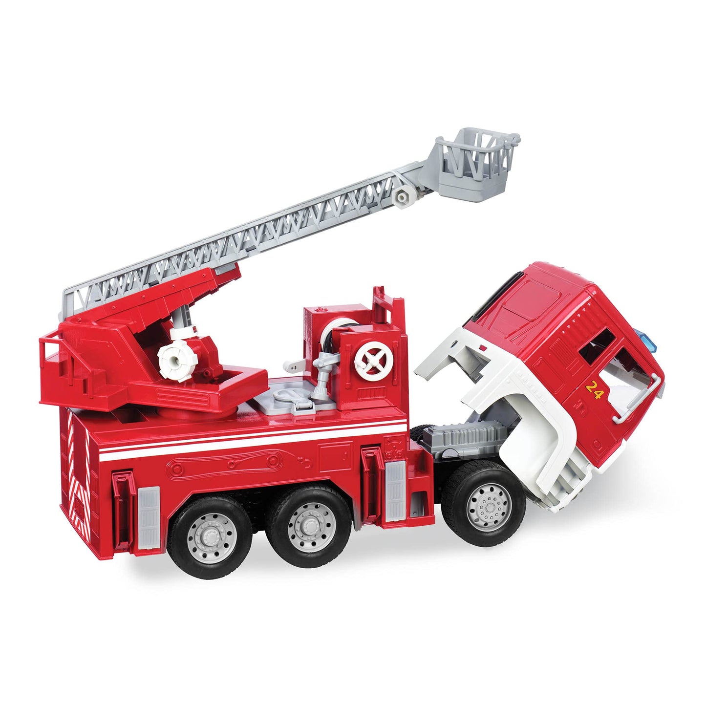 Driven by Battat 18-Inch Fire Truck – Lights & Sounds, Extending Ladder (3+)