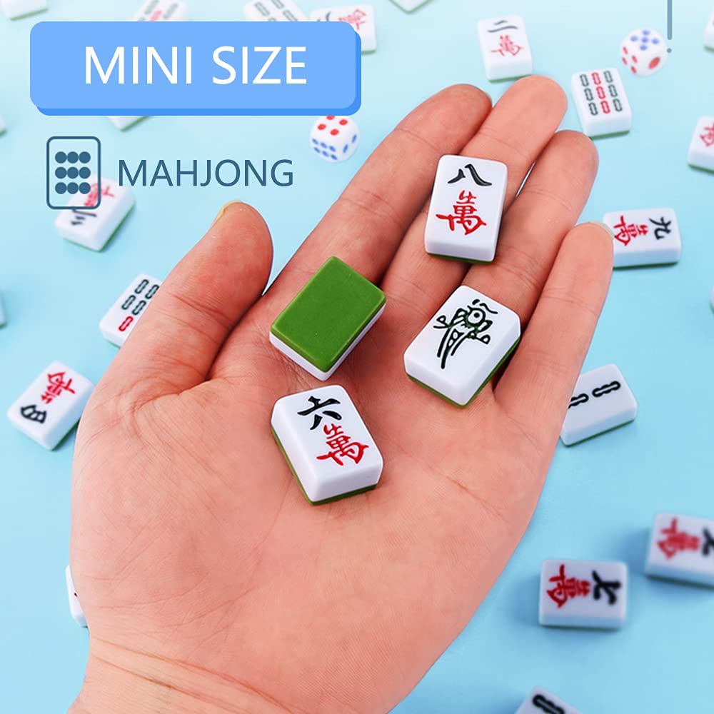 Drizzle Pink Travel Mini Mahjong Set – Portable 146 Tiles for Beginners