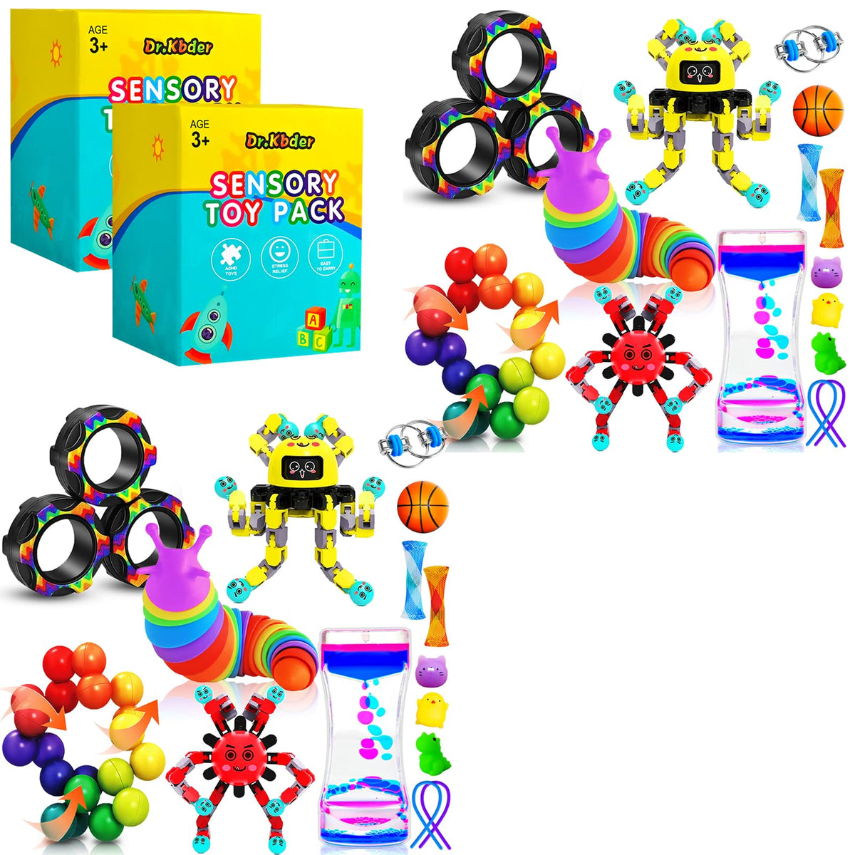 Dr.Kbder Easter Basket Stuffers — 15-Piece Sensory Fidget Toy Kit for Kids, Quiet Classrooms & Gifts