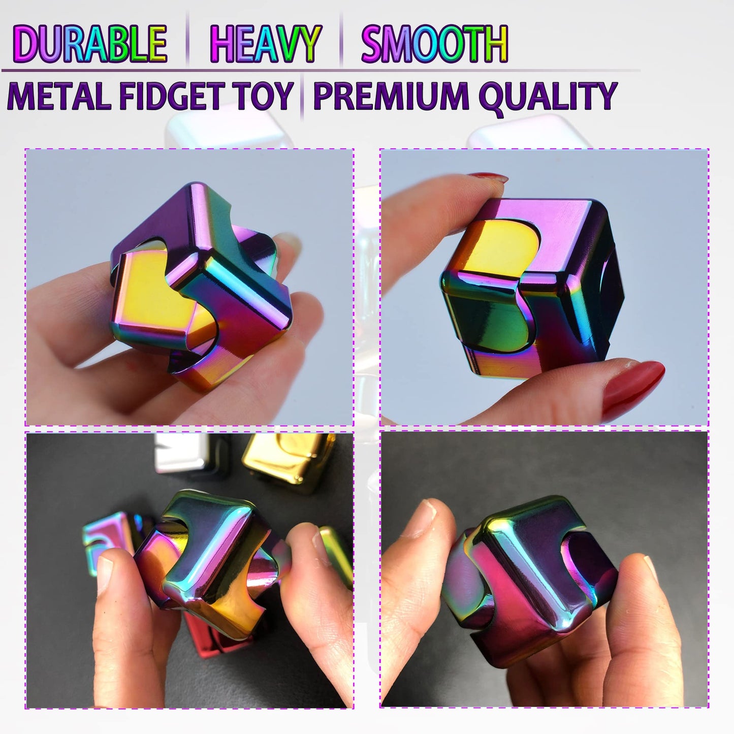 Dr.Kbder Fidget Spinner Cube – Compact Metal Desk Toy