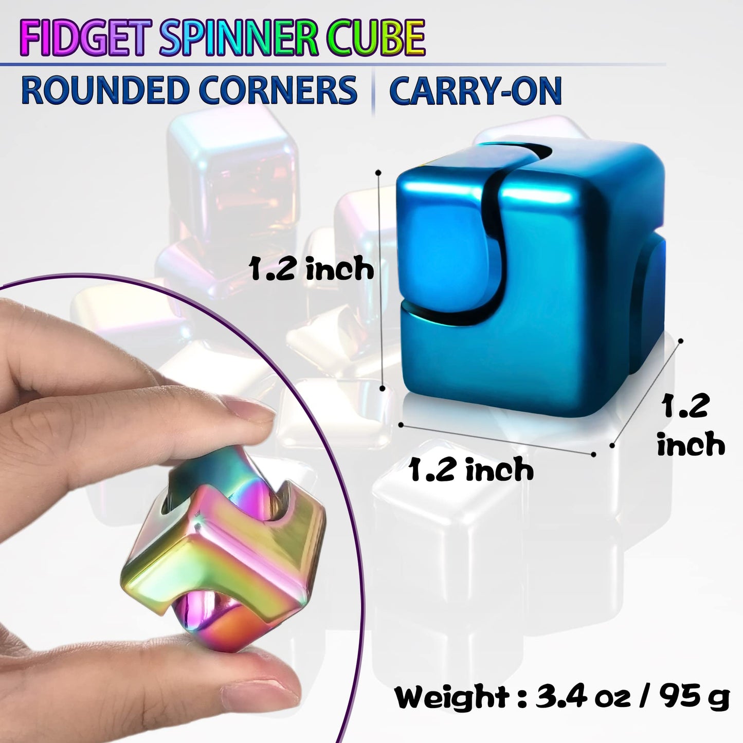 Dr.Kbder Fidget Spinner Cube – Portable Metal Desk Toy for Focus and Calm